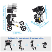 Yescom Foldable 4 Wheels Aluminum Rollator Walker w/ Brakes Image