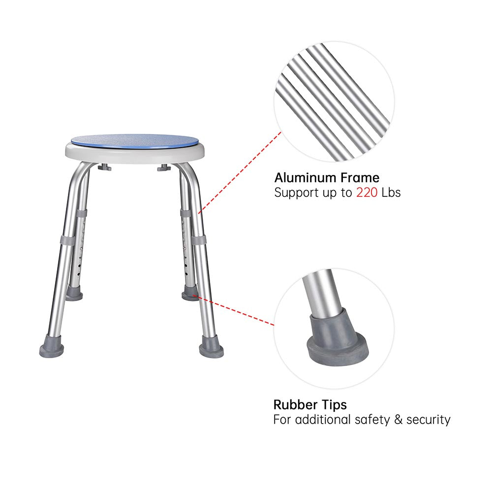 Yescom Shower Safety Stool with Rotating Seat Medical Bath Image