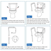 Yescom Handicap Toilet Safety Rail Grab Bar 375lbs Support Adjustable Image