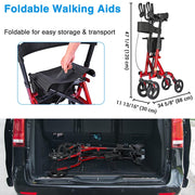 Yescom Upright Walker Stand Up Walker Folding Rollator 4 Wheels Image