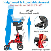 Yescom Upright Walker Stand Up Walker Folding Rollator 4 Wheels Image