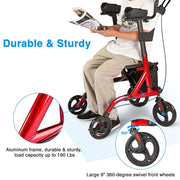 Yescom Upright Walker Stand Up Walker Folding Rollator 4 Wheels Image