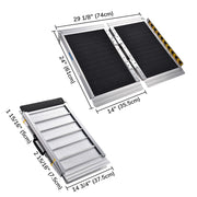 Yescom Wheelchair Ramp 600lb Capacity 2'x29" Aluminum w/ Non-Slip Surface Image