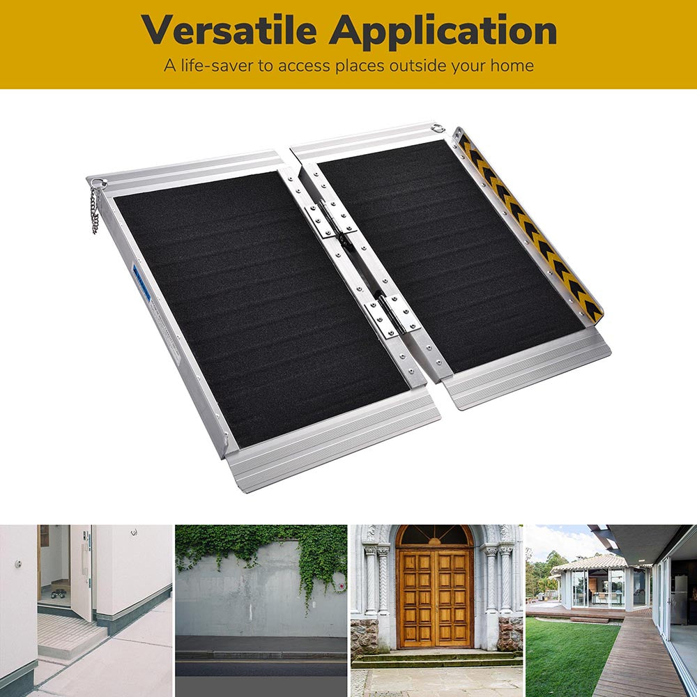 Yescom Wheelchair Ramp 600lb Capacity 2'x29" Aluminum w/ Non-Slip Surface Image