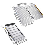 Yescom Wheelchair Ramp 600lb Capacity 2'x29" Aluminum Single-Step Image