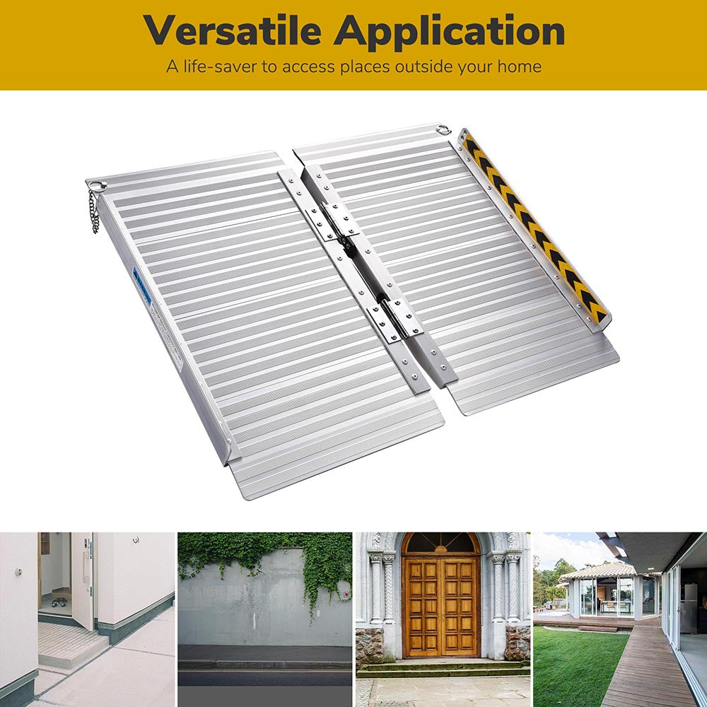 Yescom Wheelchair Ramp 600lb Capacity 2'x29" Aluminum Single-Step Image