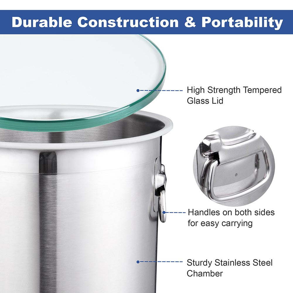 Yescom Degassing Vac Chamber w/ Gasket Lid 3 Gallon Stainless Steel Image