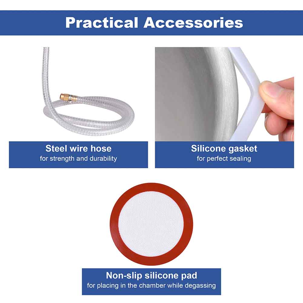 Yescom Vacuum Chamber Degassing Chamber 5 Gallon Stainless Steel Image
