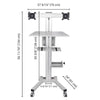 Yescom PC Computer Cart Workstation with Power Strip 2-Monitor