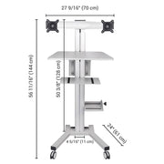 Yescom PC Computer Cart Workstation with Power Strip 2-Monitor Image