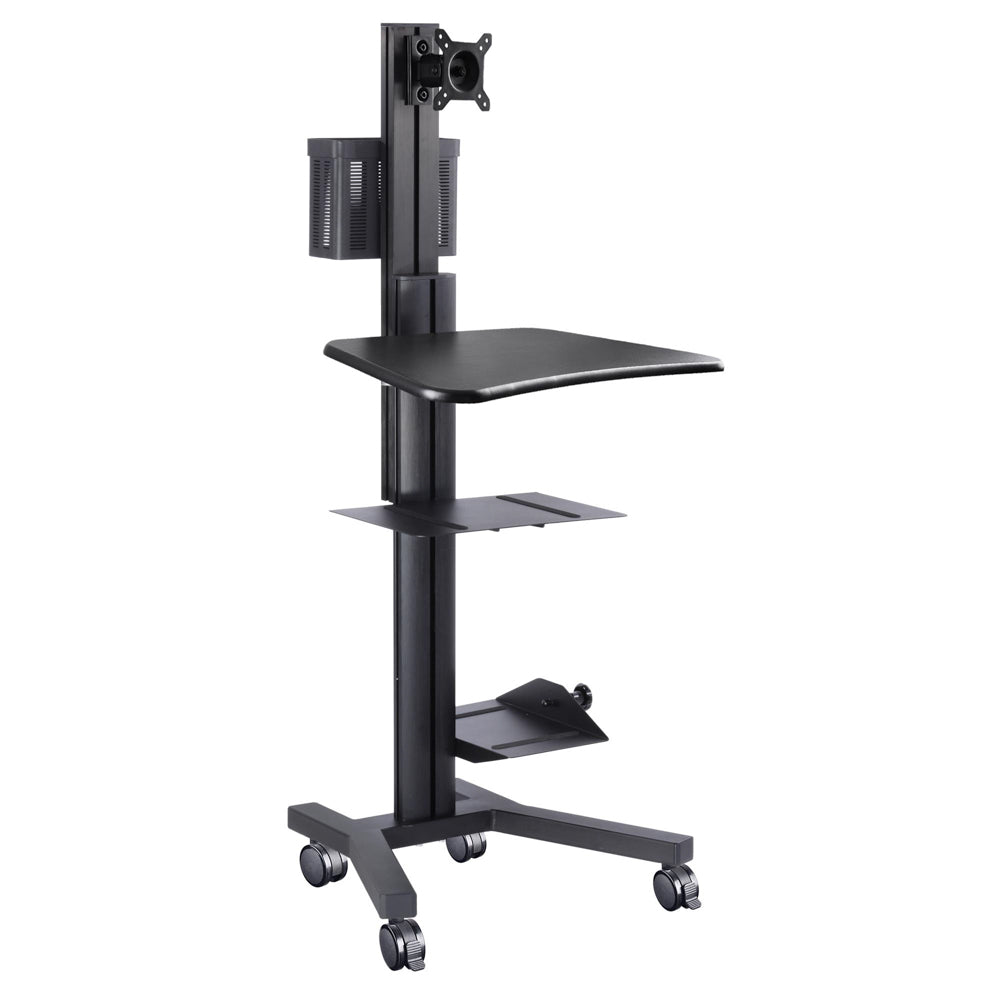 Yescom PC Computer Desktop Rolling Mobile Cart Workstation, Black Image