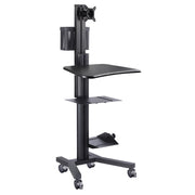 Yescom PC Computer Desktop Rolling Mobile Cart Workstation, Black Image