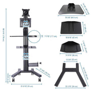 Yescom PC Computer Desktop Rolling Mobile Cart Workstation Image