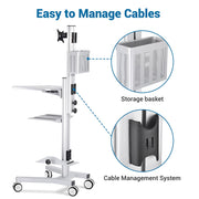 Yescom PC Computer Desktop Rolling Mobile Cart Workstation Image