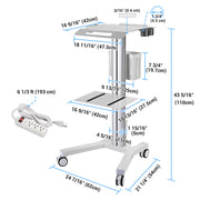 Yescom Rolling Laptop Cart with Power Outlet Image