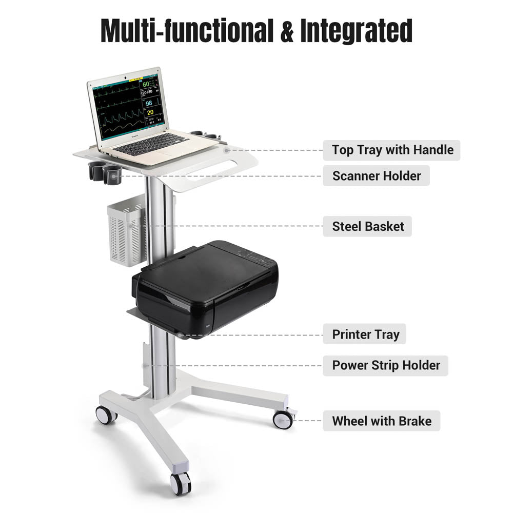 Yescom Rolling Laptop Cart with Power Outlet Image