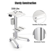 Yescom Rolling Laptop Cart with Power Outlet Image