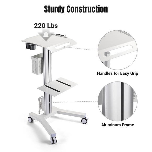 Yescom Rolling Laptop Cart with Power Outlet Image