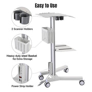 Yescom Rolling Laptop Cart with Power Outlet Image