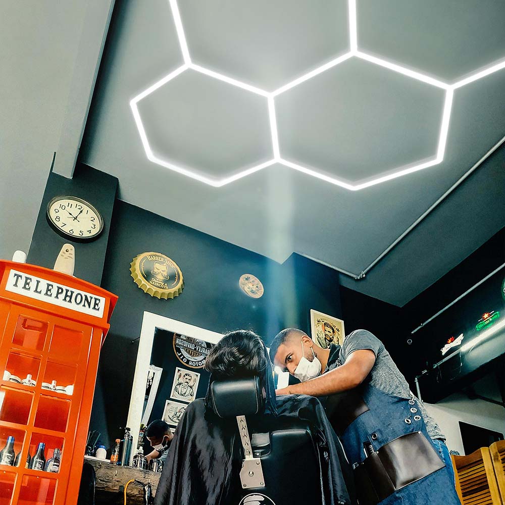 Yescom Hexagon Garage Light 5-Grids Ceiling/Wall Mount Image