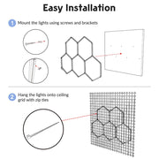 Yescom Hexagon Garage Light 5-Grids Ceiling/Wall Mount Image