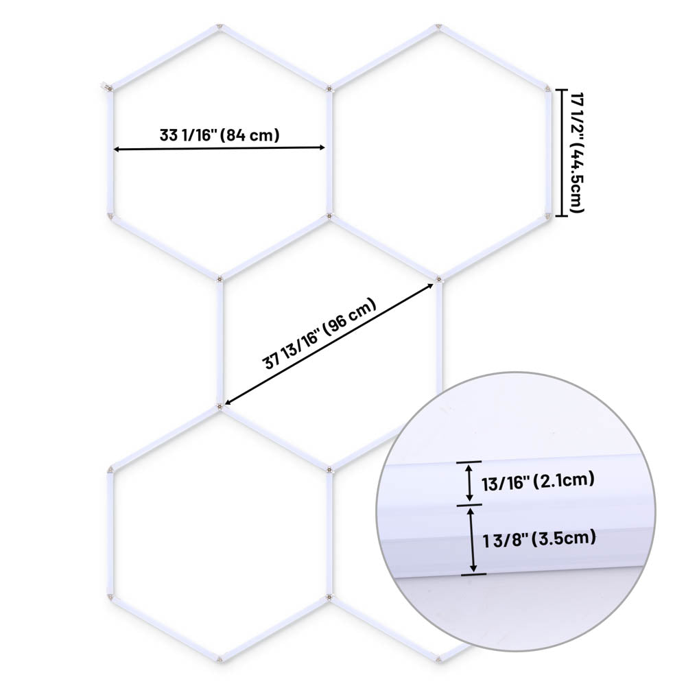 Yescom Hexagon Garage Light 5-Grids Ceiling/Wall Mount Image