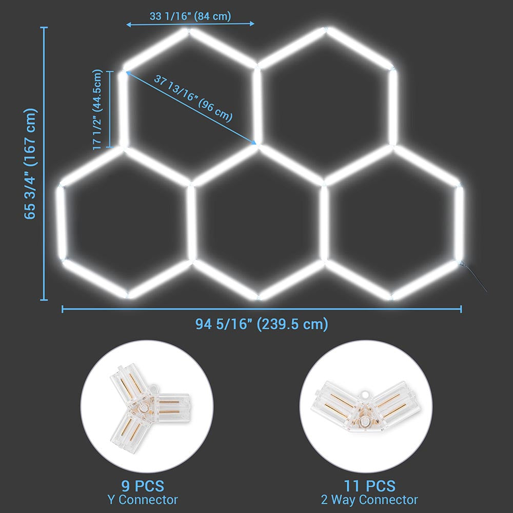 Yescom Upgrade Hexagon Garage Light Retail Salon Studios 24ct/pk Image