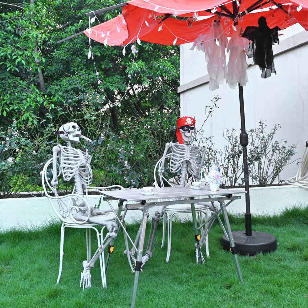 Yescom 5.4ft Skeleton Halloween Decoration Posable Pirate Image