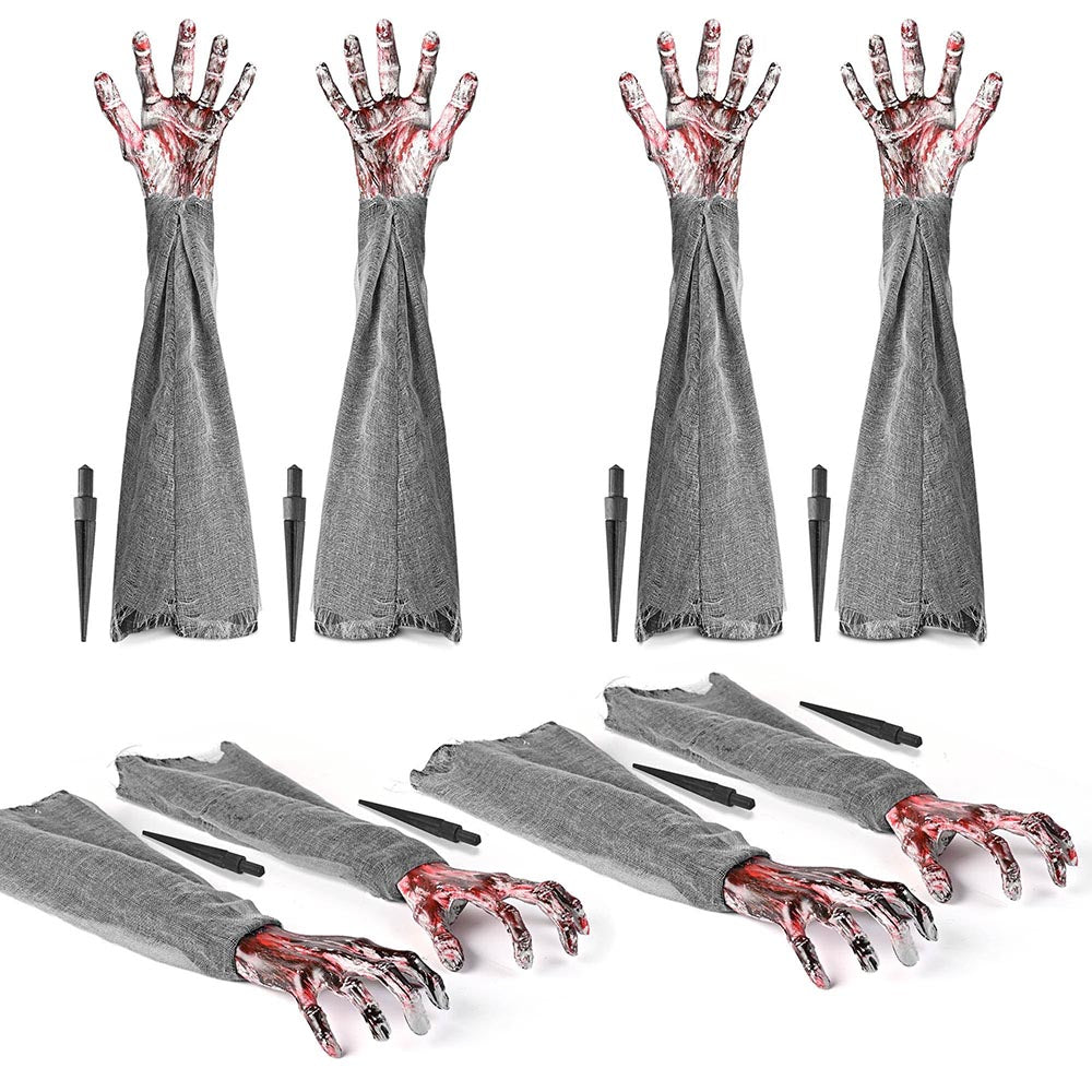 Yescom Halloween Decoration Props Zombie Hands with Lawn Stakes 4-Pair Image