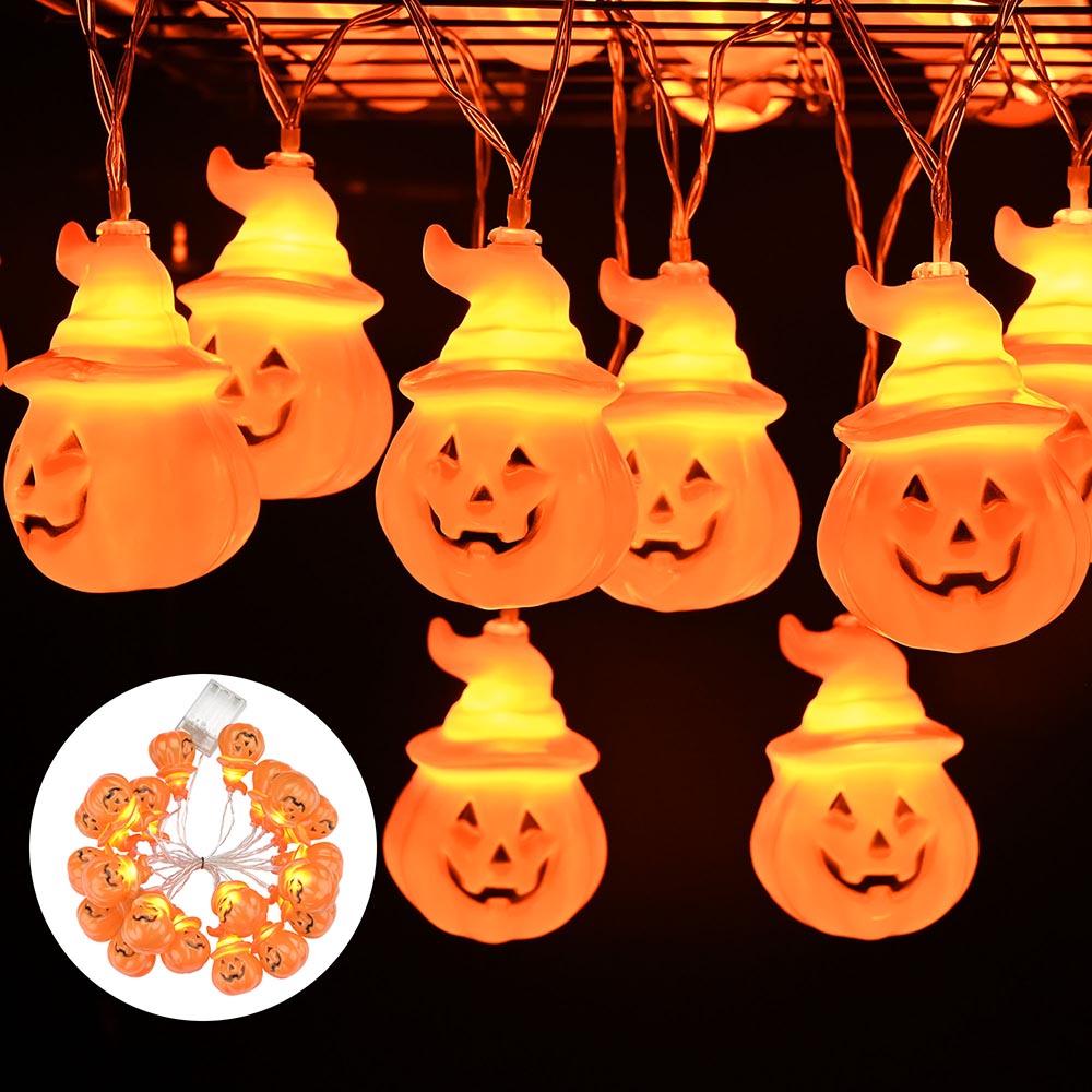 Yescom 10Ft Halloween String Lights Orange Pumpkin 20 LEDs Image