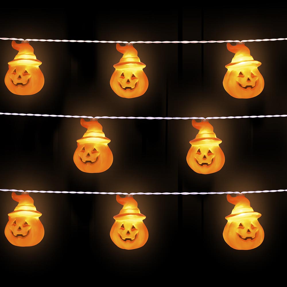 Yescom 10Ft Halloween String Lights Orange Pumpkin 20 LEDs Image