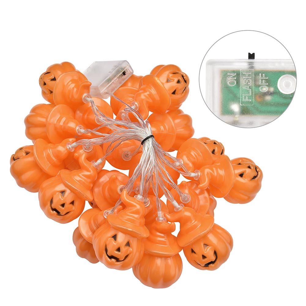 Yescom 10Ft Halloween String Lights Orange Pumpkin 20 LEDs Image