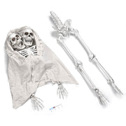 Yescom 5.4ft Skeleton Halloween Decoration Posable with Two Heads Image