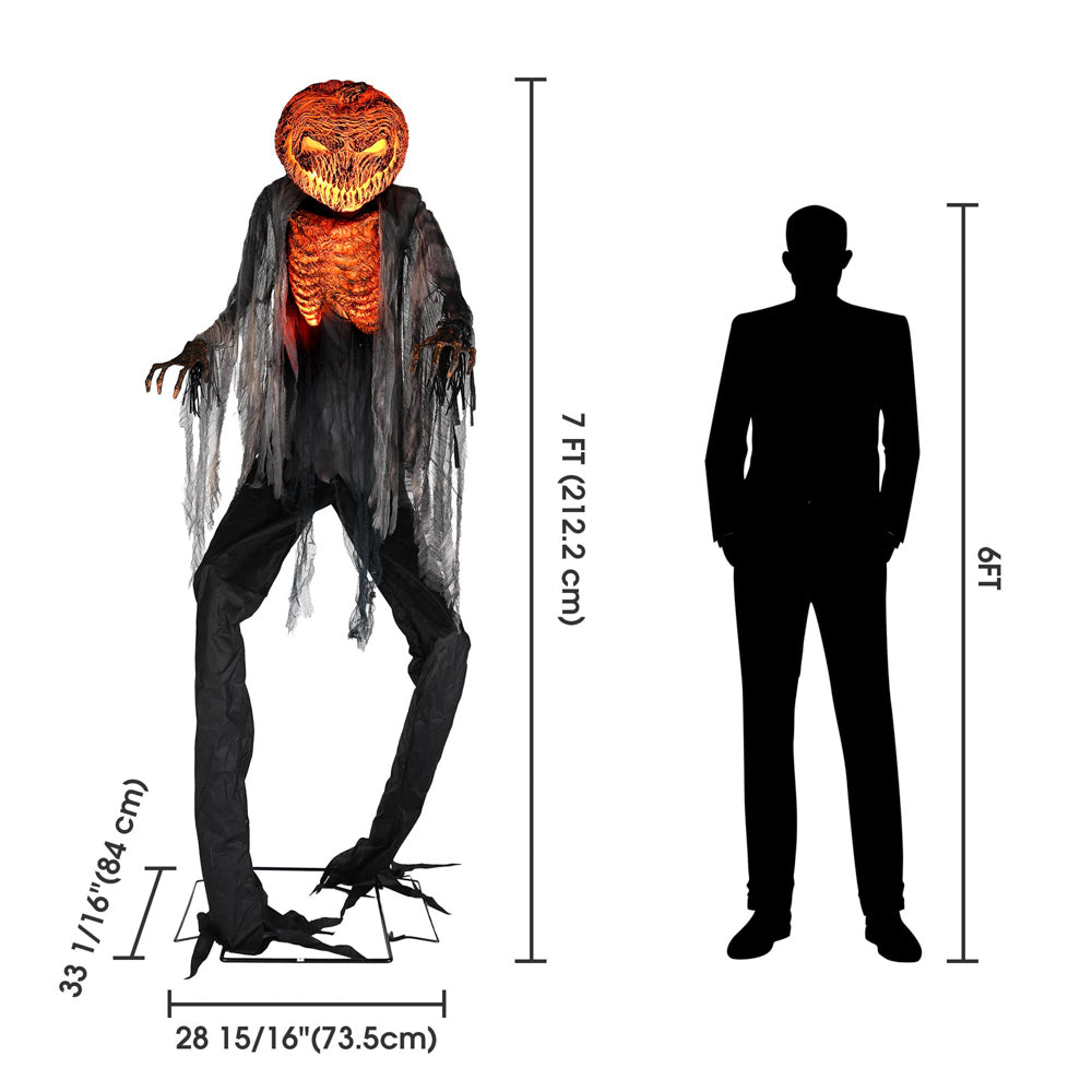 Yescom Halloween Pumpkin Scarecrow Motion & Touch Activated 7ft Image