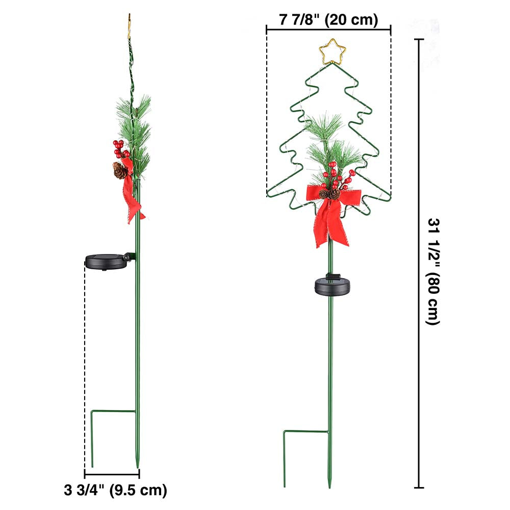 Yescom Solar Garden Stake Lights Chrismas Tree 2ct/Pack Image