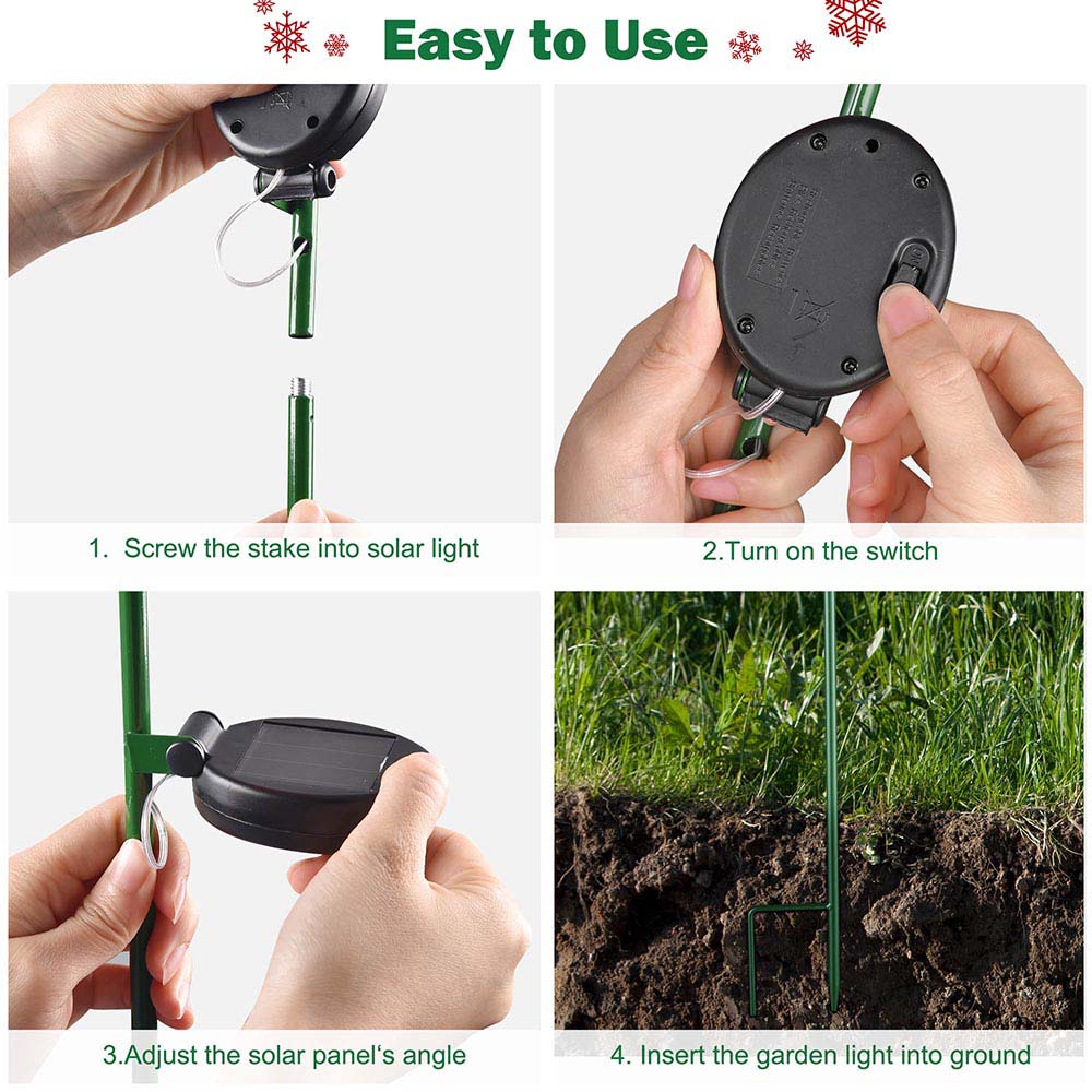 Yescom Solar Garden Stake Lights Chrismas Tree 2ct/Pack Image