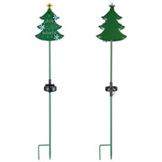 Yescom Solar Garden Stake Lights Chrismas Tree 2ct/Pack, Snow Image