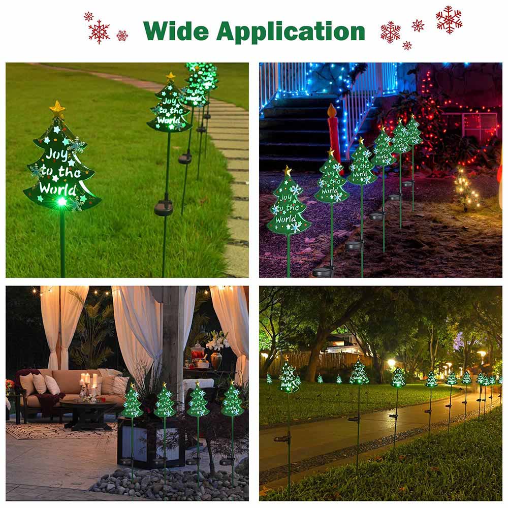 Yescom Solar Garden Stake Lights Chrismas Tree 2ct/Pack Image