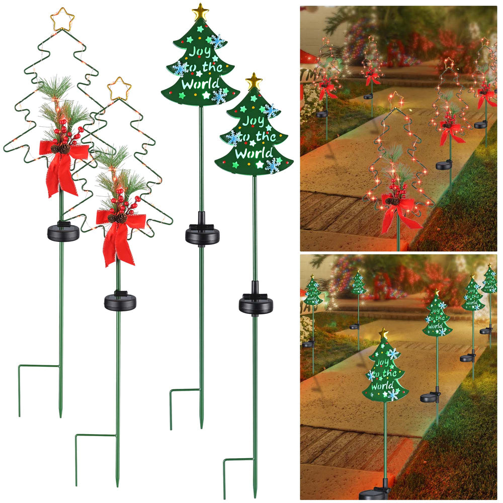 Yescom Solar Garden Stake Lights Chrismas Tree 2ct/Pack Image