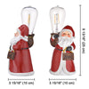 Yescom Set(2)Pre-lit Christmas Figurine Resin Santa Claus Carry Edison Bulb