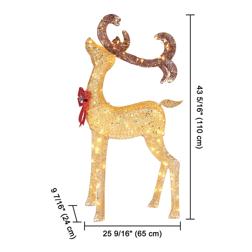 Yescom 3.6ft Outdoor Lighted Reindeer Decorations 1-piece(Buck) Image