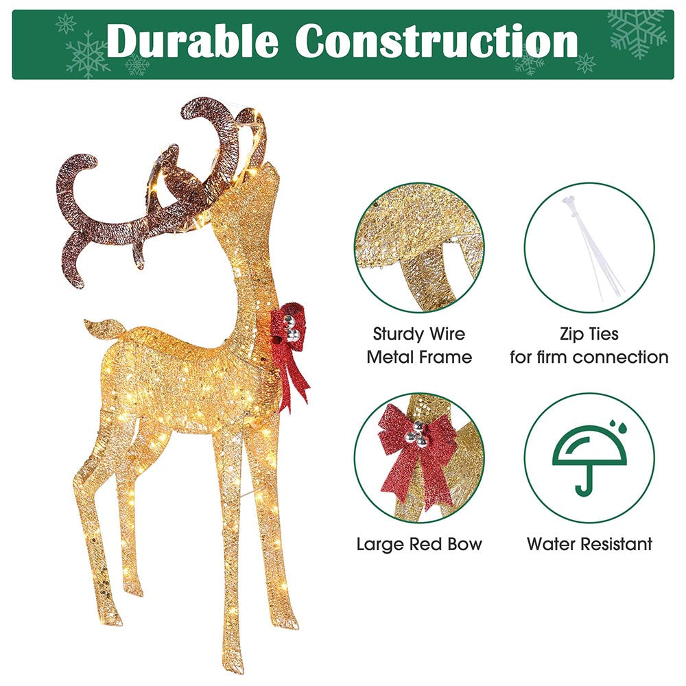 Yescom 3.6ft Outdoor Lighted Reindeer Decorations 1-piece(Buck) Image