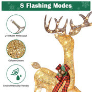 Yescom Outdoor Lighted Christmas Reindeer Family 3pcs Image