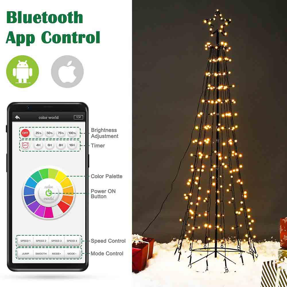 Yescom Light Show Christmas Tree Multicolor Bluetooth APP Control Image