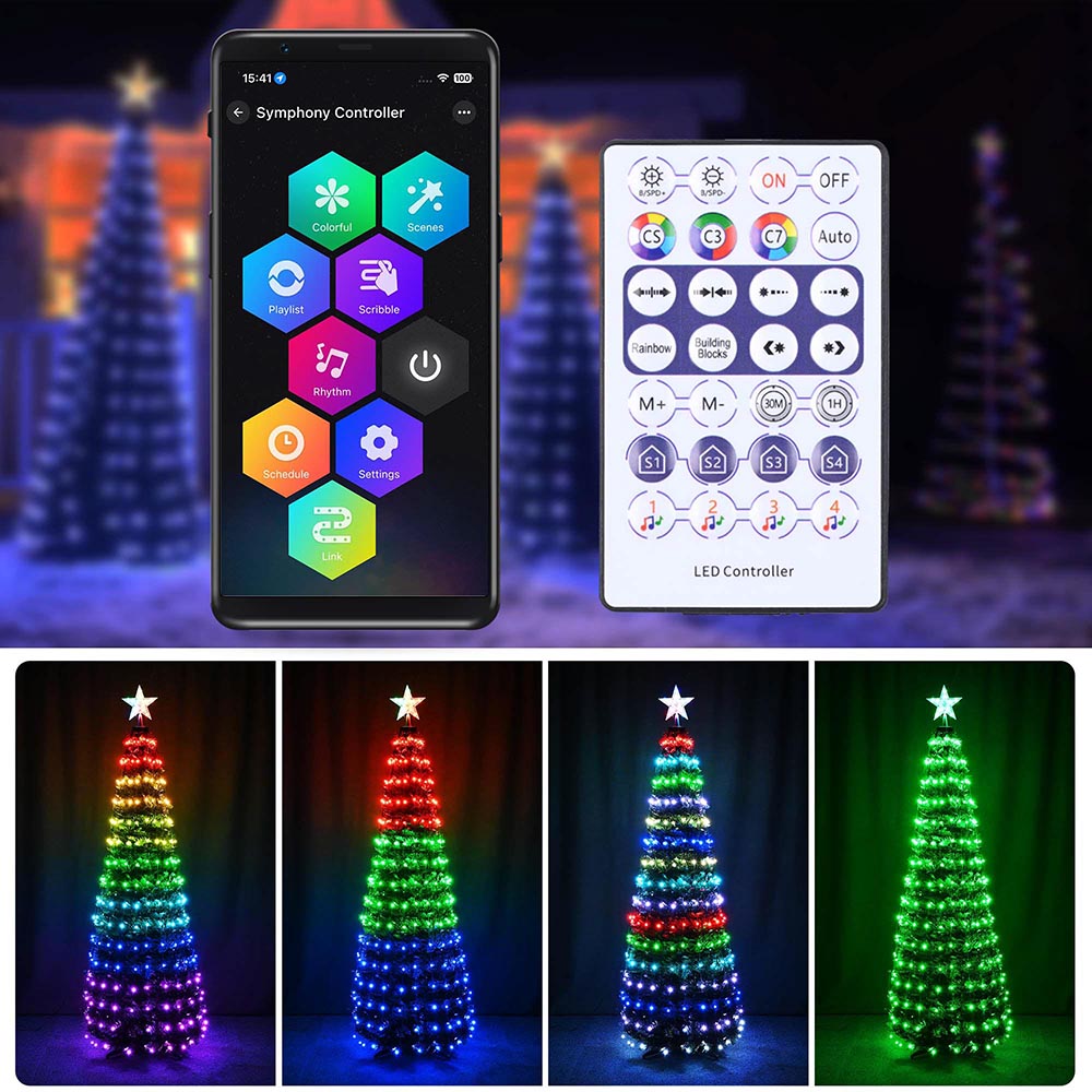 Yescom Pre-lit Artificial Christmas Tree Remote & APP Control Image