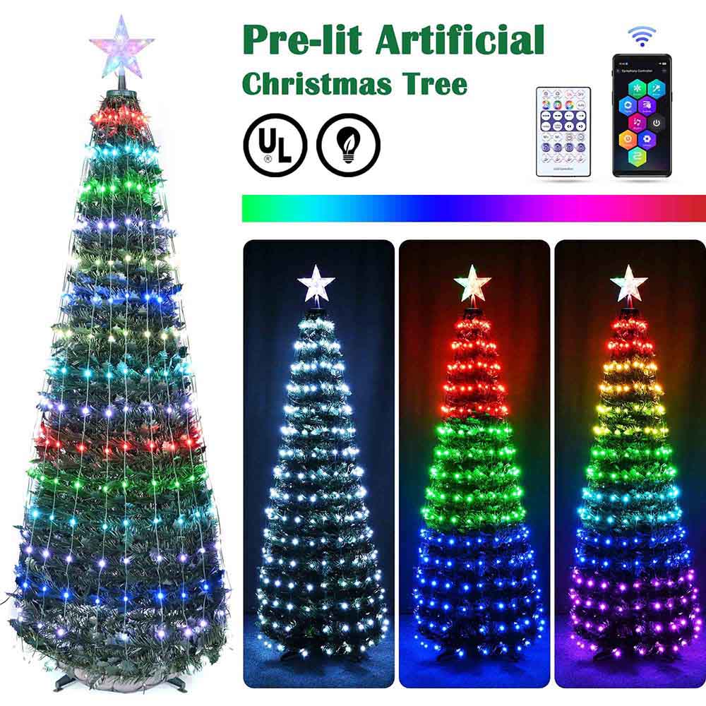 Yescom Pre-lit Artificial Christmas Tree Remote & APP Control Image