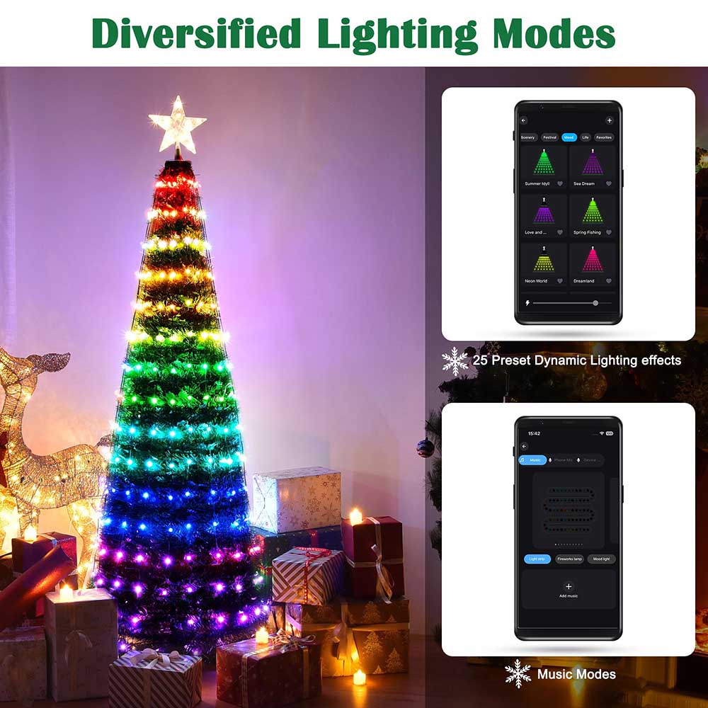 Yescom Pre-lit Artificial Christmas Tree Remote & APP Control Image