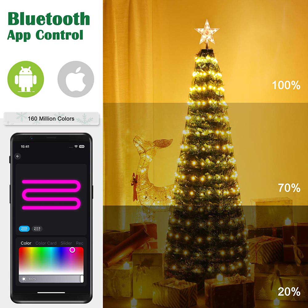 Yescom Pre-lit Artificial Christmas Tree Remote & APP Control Image