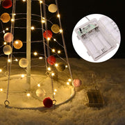 Yescom 3' Pre-lit Christmas Cone Tree with Cotton Balls Battery Operated Image