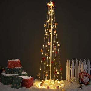 Yescom 3' Pre-lit Christmas Cone Tree with Cotton Balls Battery Operated